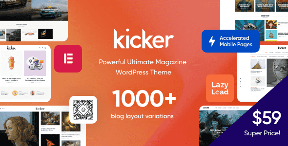 Kicker multipurpose Premium Wordpress Theme 
