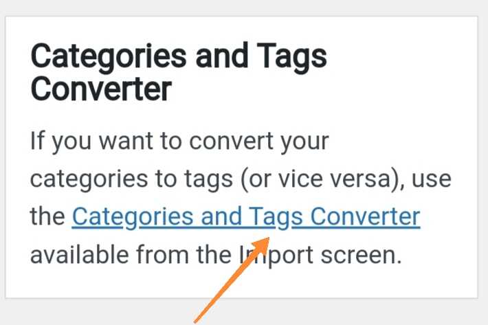 convert tags to categories wordpress optimized