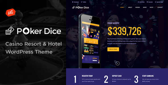 poker dice casino affiliate and gambling wordpress theme optimized